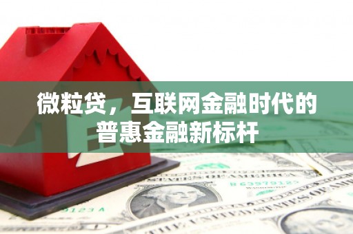 杭锦旗微粒贷，互联网金融时代的普惠金融新标杆