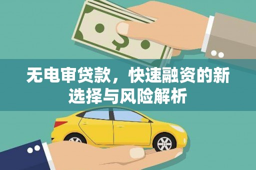杭锦旗无电审贷款，快速融资的新选择与风险解析