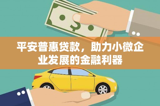 杭锦旗平安普惠贷款，助力小微企业发展的金融利器