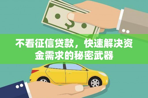 杭锦旗不看征信贷款，快速解决资金需求的秘密武器